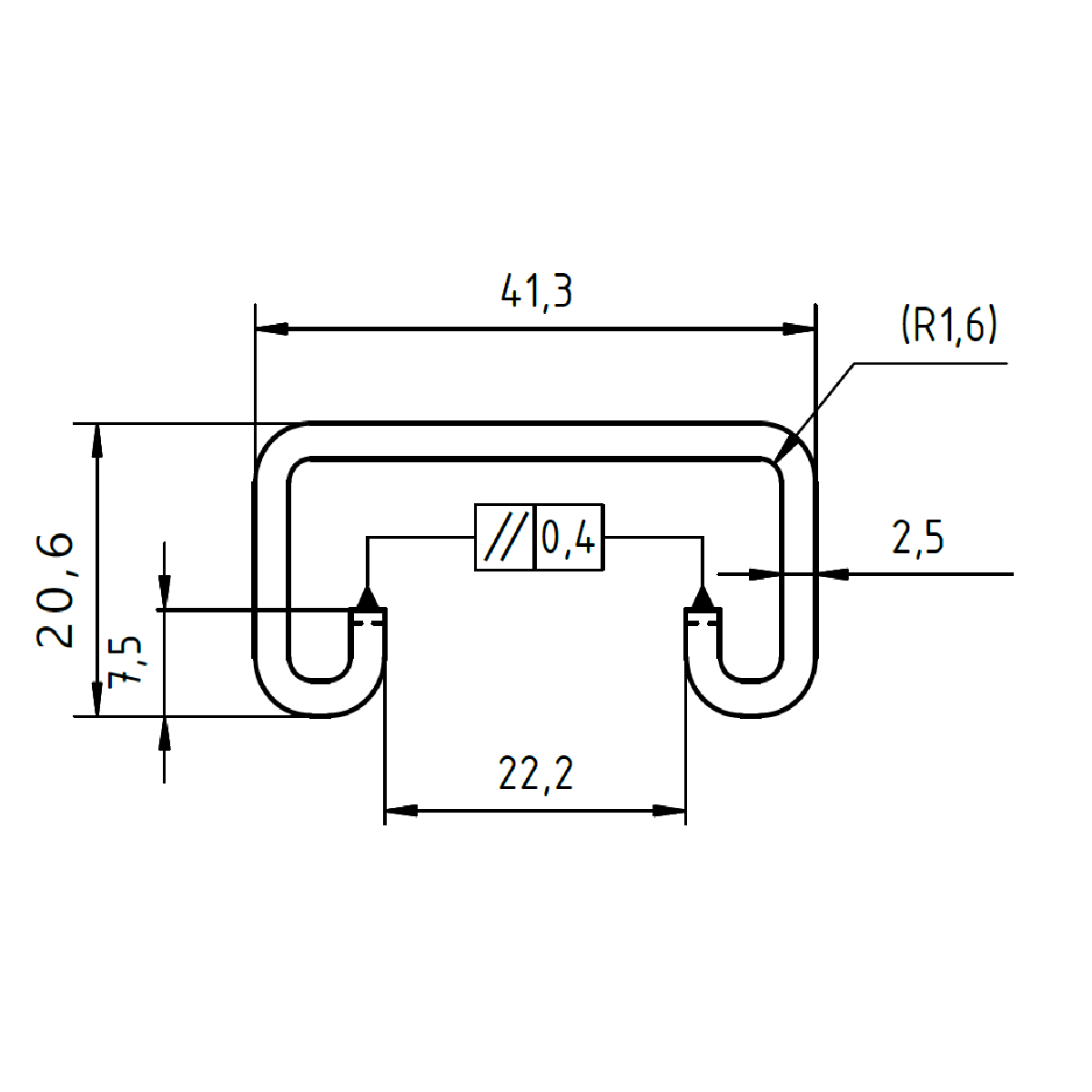 Profil 41/21 - 2,5 mm - 1.000 mm - gelocht - WB